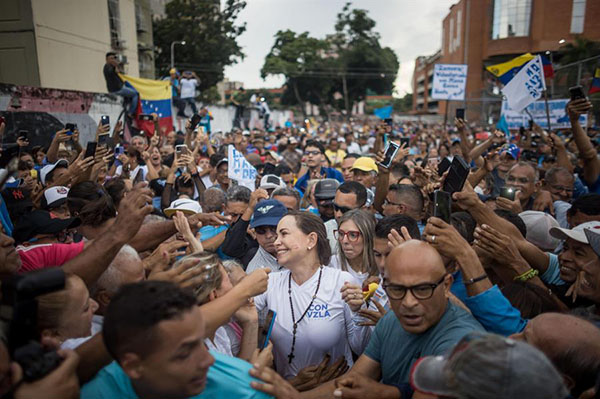 María Corina Machado, candidata presidencial de bloque antichavista.