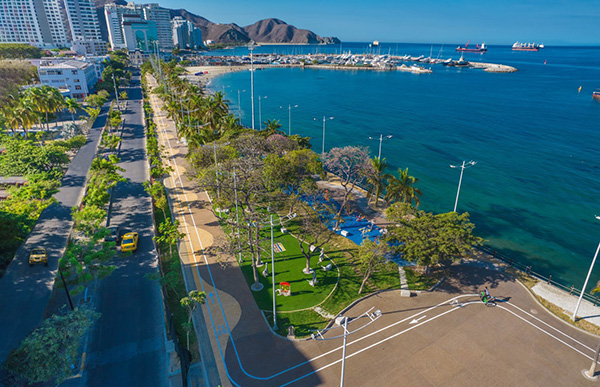 El render revelado por la Alcaldía de Santa Marta deja ver cómo será la nueva Avenida Rodrigo de Bastidas.