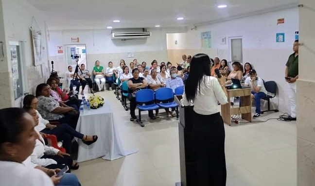 Aspecto del acto de rendición de cuentas presidido por la dra Alba Oliveros directora de la E.S.E "Samuel Villanueva Valest".
