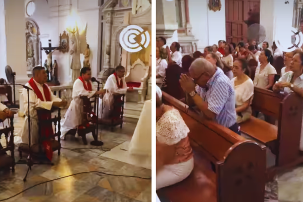 Feligreses de Santa Marta en rezo y proclamación por la reconciliación y la paz en el día de la Santa Cruz