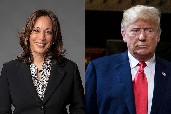 La demócrata y vicepresidenta Kamala Harris y el expresidente Donald Trump, candidatos.