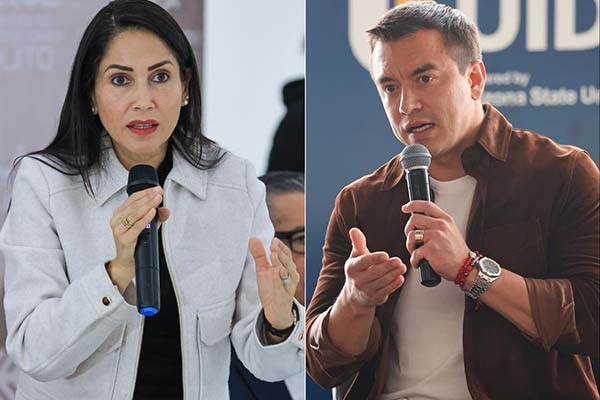 Luisa González y el presidente de Ecuador y candidato a la reelección, Daniel Noboa, candidatos a la Presidencia de Ecuador.
