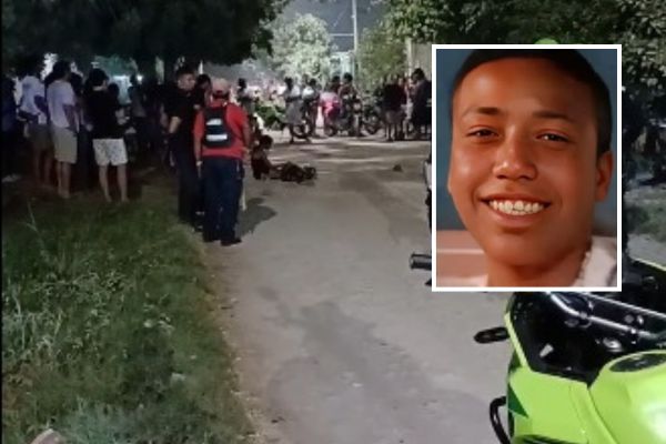 El cuerpo sin vida de Erwin José Bonett Toro, quedó tendido sobre el pavimento de la carrera 46 de la urbanización Simón Bolívar. Fotos cortesía portal Fusión Stéreo Digital