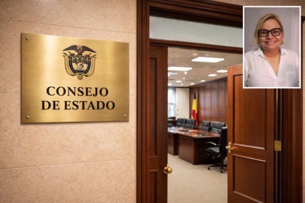 Consejo de Estado. Imagen generada con IA; María Margarita Guerra, gobernadora del Magdalena. Foto derechos reservados EL INFORMADOR.