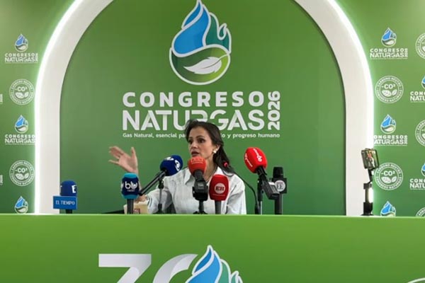 Luz Stella Murgas, presidenta de Naturgas en la rueda de prensa del congreso.Foto:  Naturgas