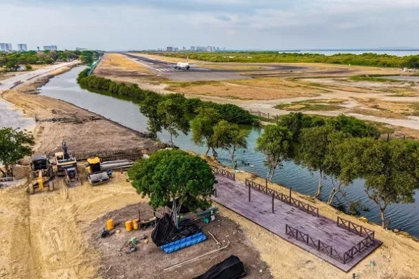 Este es uno de los frentes de obra más importantes del proyecto Circuito Vial del Norte, con una fecha estimada de entrega para el 15 de mayo. Foto Alcaldía de Cartagena 