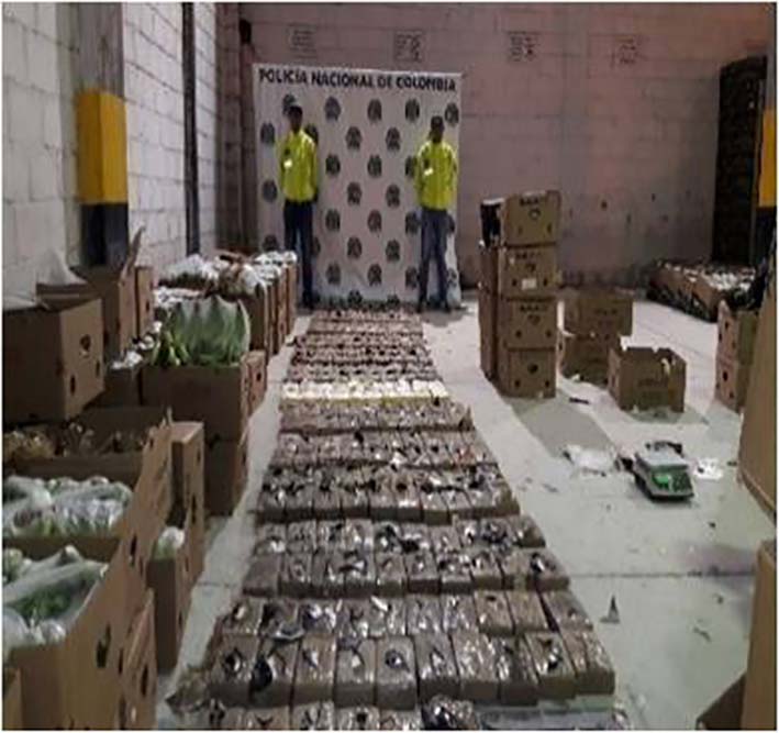 Durante el transcurso del 2015, la Policía Nacional se ha incautado de 142.9 toneladas de clorhidrato de cocaína en el territorio colombiano.