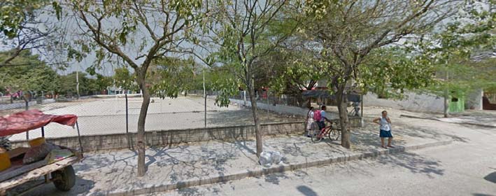 Los hechos sucedieron en esta cancha del barrio El Pando, en horas de la tarde noche de ayer.