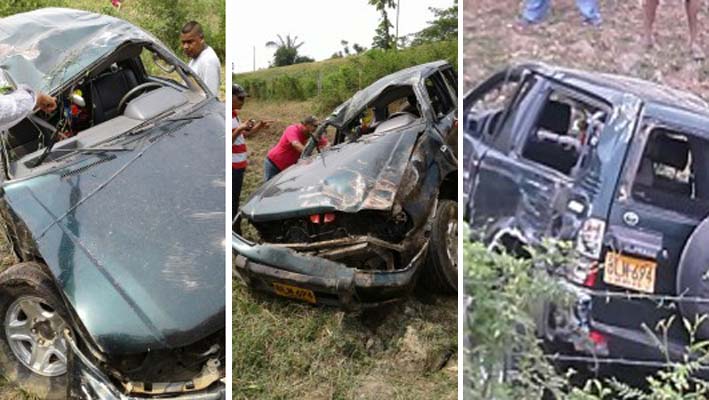 En condiciones casi inservibles quedó el vehículo en el cual se movilizaba el exmandatario guamalero, quien perdió la vida en el trágico accidente de tránsito.