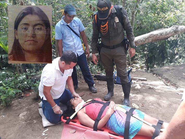 En las gráficas suministradas por la Policía Metropolitana se registran los momentos del rescate de la turista ayer en el Parque Tayrona.