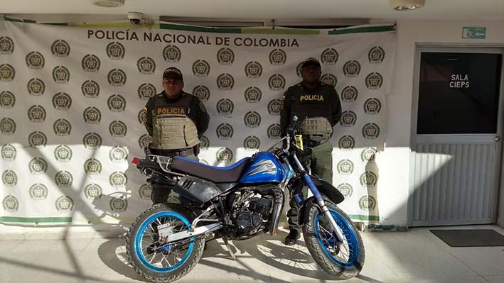 Esta motocicleta Suzuki TS 125, de placa LDY-44, había sido robada el pasado jueves en ea localidad 