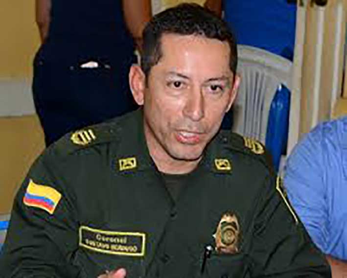 Coronel Gustavo Berdugo Garavito, comandante de la Policía Metropolitana de Santa Marta.