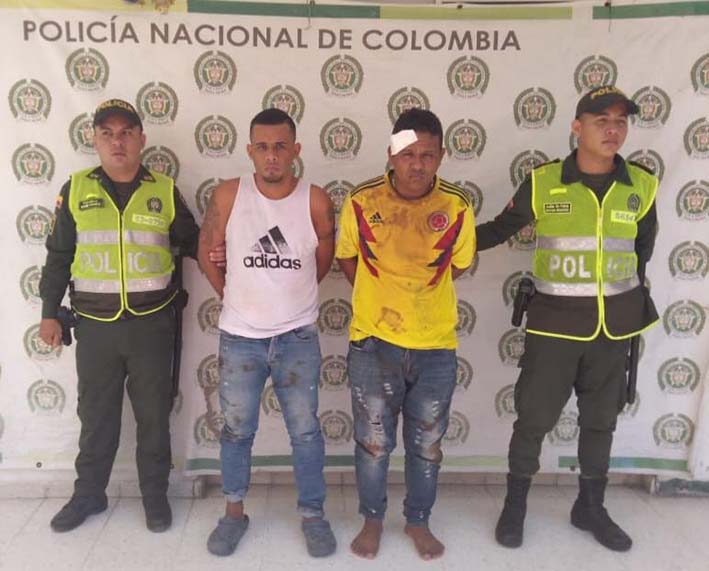 Luis Acosta Castro, nacionalidad venezolana, y Anderson Dayan Polo Bornacelly, fueron capturados por la Policía en el municipio de Ciénaga.