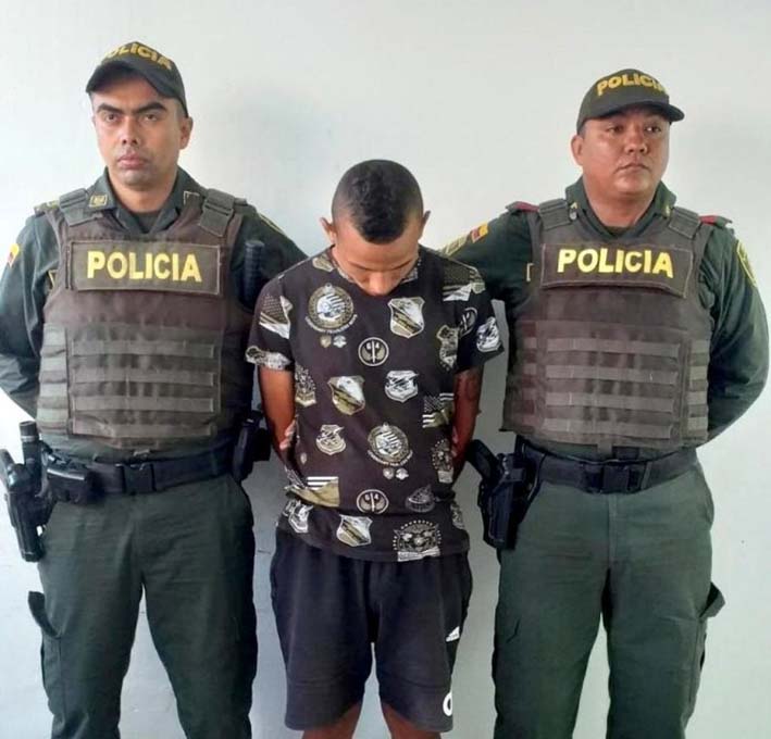 Leonel Camilo Zubiría García, capturado por la Policía Nacional en Riohacha por el delito de homicidio.