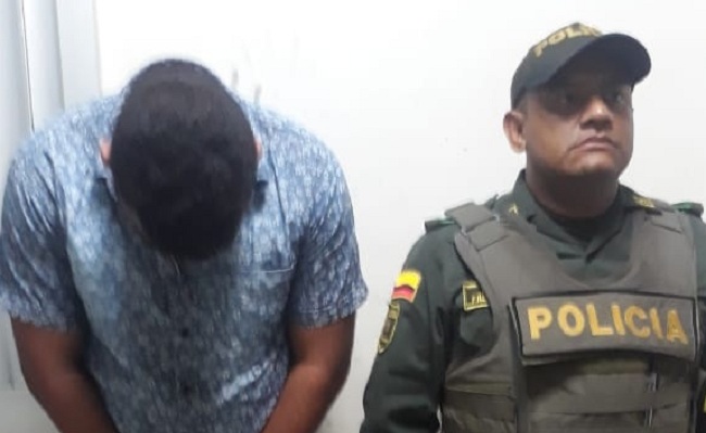Andrés Felipe Floreses Castaño, capturado por la Policía Metropolitana de Santa Marta.