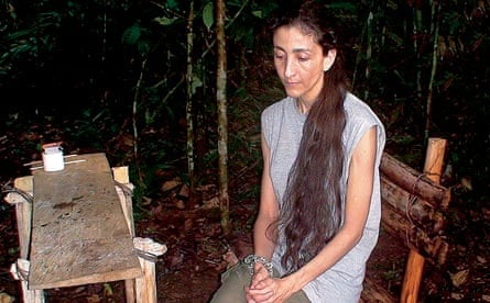 Ingrid Betancourt, cuando estuvo secuestrada por las Farc.