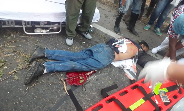 Jaider Gutiérrez, fue el motociclistas quien resultó gravemente herido.