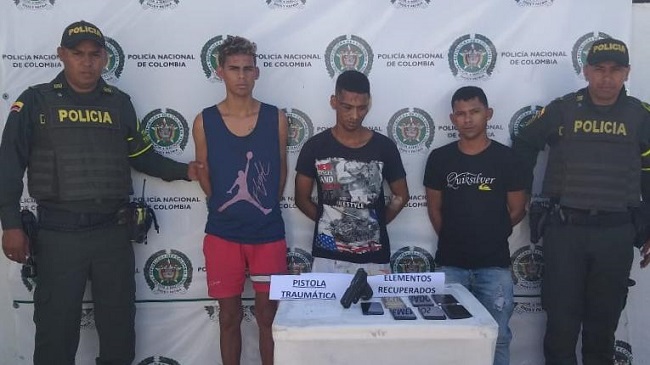 José Reyes, Danixon Blanco y Jesús Rangel, fueron capturados por el delito de hurto.