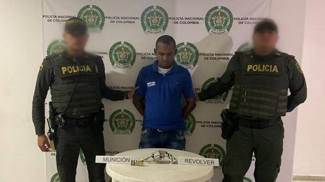 Geiner Enrique Cantillo Escobar, detenido por porte ilegal de armas de fuego.