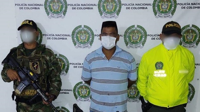 Oscar Javier Herrera Gómez fue capturado con cuatro armas de fuego y munición en  el municipio Zona Bananera.