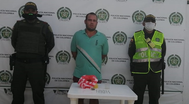 Jorge Eliécer Foronda Daza, fue capturado por la Policía Metropolitana cuando portaba drogas alucinógenas.