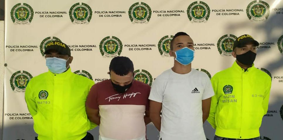 Luis David Carrillo Amaya y Sergio Andrés Rocha Sierra, fueron capturados por la Policía Metropolitana.