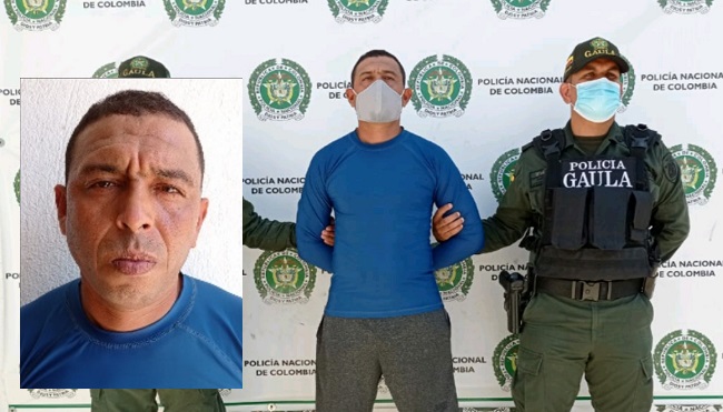 Alexander Ramírez Ariza, alias ‘Bemba’, capturado por el Grupo Gaula de la Policía Magdalena.