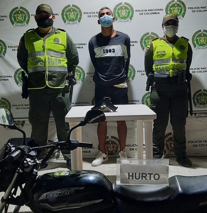 Rafael Santos Sevilla Martínez, capturado luego de hurtarle la motocicleta a un ciudadano en el sur de la ciudad.