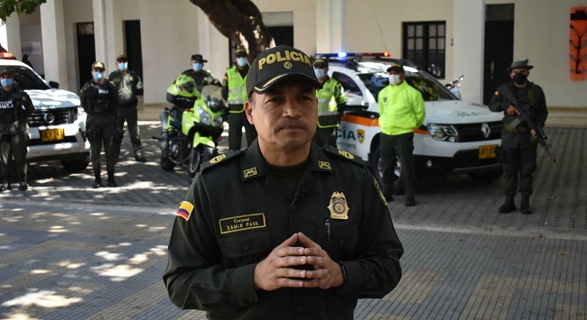 Coronel Samir Pava, comandante de la Policía en el departamento de Magdalena.