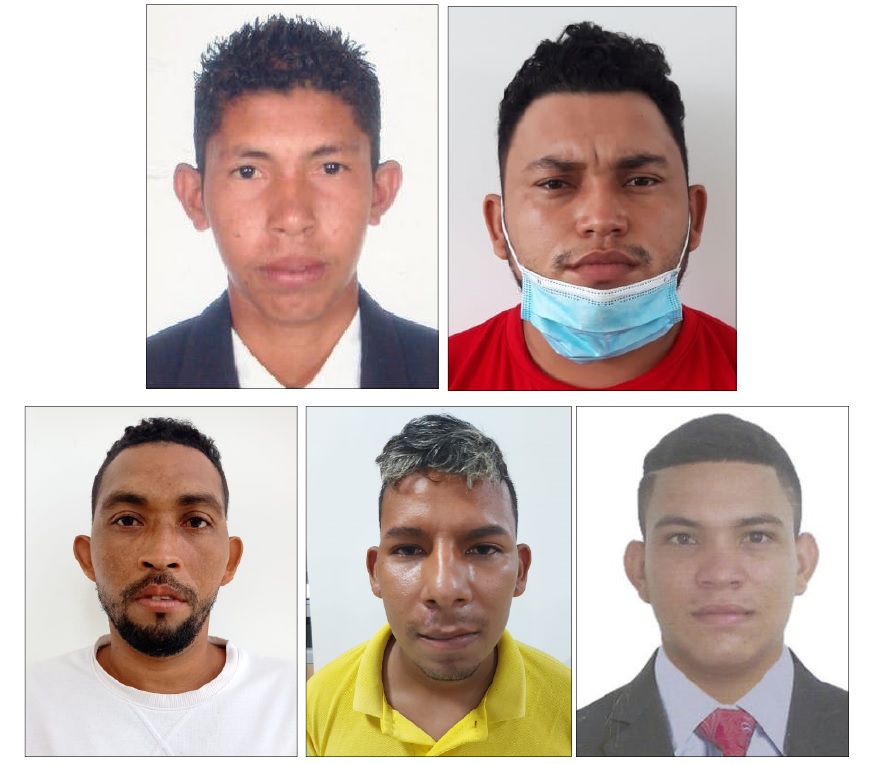Jhon Gutiérrez, Jorge Miranda Jiménez, Hugo Perea Cadena, Oscar Berdugo Cantillo, Manuel Zambrano Hernández, y Rosa María Villarreal, capturados.