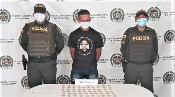 Marlon Villareal Vanegas, fue detenido por la Policía del Magdalena por el delito de porte ilegal de drogas.