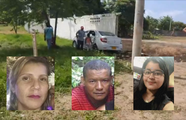 En su orden: Olga Patricia Araque Roa mujer que resultó muerta, mientras que Deisy Cediel y Arle Cantillo resultaron heridos.