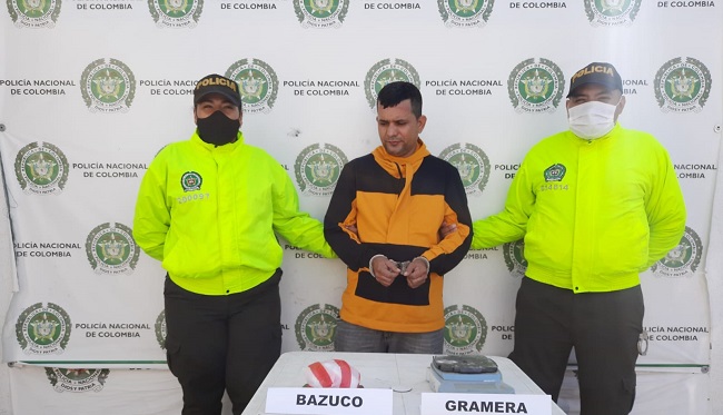 John Jairo Rodríguez Rincón, alias ‘Jake’, capturado por la Policía Metropolitana de Santa Marta.