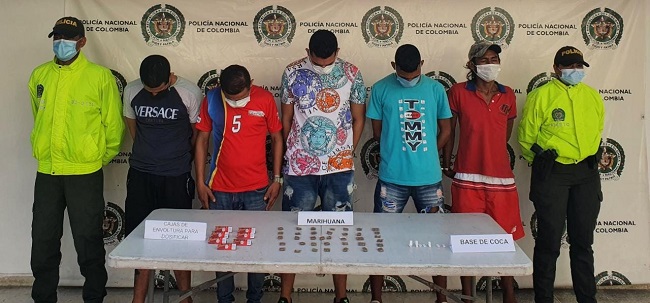 Stefano José Álvarez Gómez, Luis Francisco Rada Melo, Erick Joel Rivas Barreto, José Francisco Meriño Montaño y Juan Carlos Manjarrez Gamero, capturados.