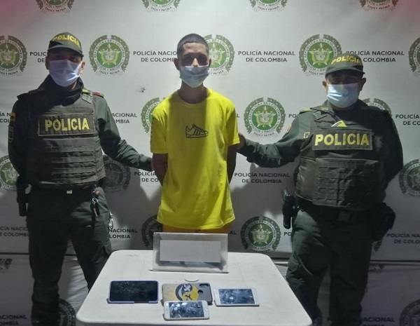 Derian José Franco Morillo, capturado por la Policía Metropolitana.