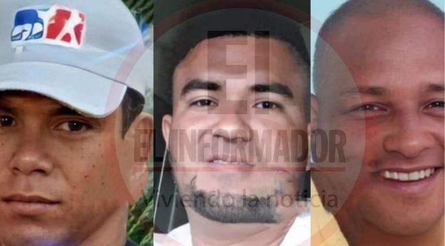 Jorge Villegas España y Livan Eduardo Pereira Pacheco y Héctor De La Hoz Fals, tres de los implicados en el accidente de un camión