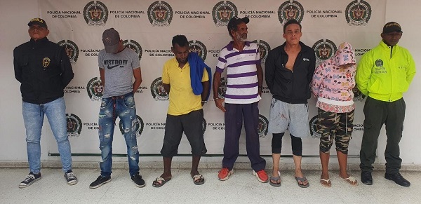 Adriana Marcela Bravo Pérez, César Enrique Pacheco García, Pedro Antonio Martínez Villa, Juan Carlos Cuao Blanco, y Richard Anteylor Granadillo Meléndez, capturados.
