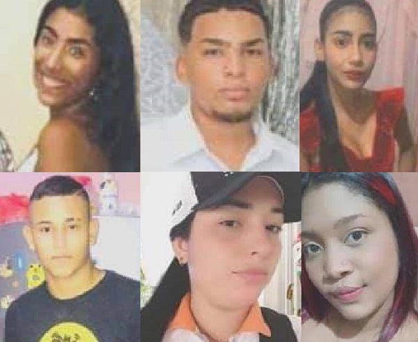 Las hermanas Camila y Leonor Romero, Juan Diego Alzate, Camila Martínez, Laura Valentina De Lima y Rafaela Pertuz Zaneite, muertos.
