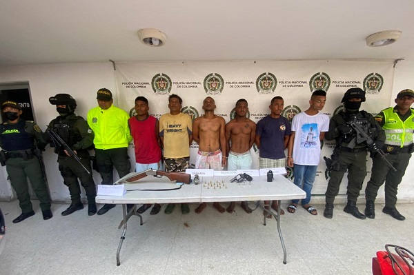 Juan Bautista Barrios Pérez, Gilberto José Corrales Gutiérrez, Jesús David Barrios Julio, Neber Enrique Corrales Jiménez, Yordis Corrales Gutiérrez y Álvaro Navarro de la Rosa, capturados.