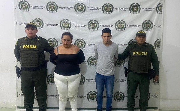 Eliana Lozano y Duván Rodríguez, fueron capturados por la Policía del Magdalena.
