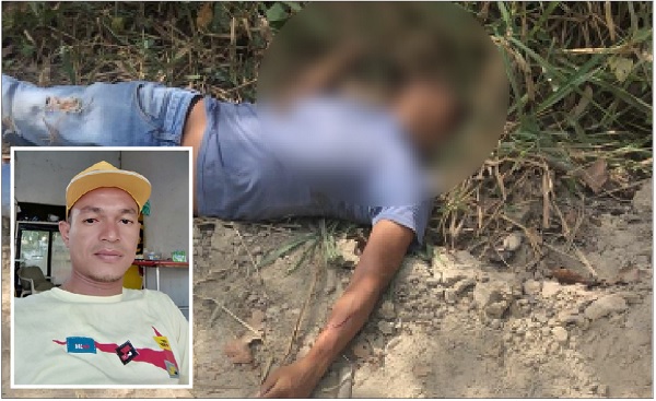 A un lado de una trocha quedó el cuerpo sin vida de Olger Pacheco, tras ser atacado a tiros por desconocidos.