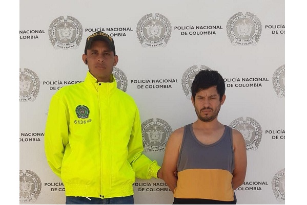 Edwin Danilo Caro Montoya, fue capturado por personal de Servicios Especiales de la Policía Metropolitana de Santa Marta.