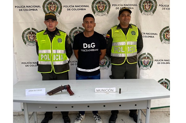 Brian Dayan Franco López, capturado por la Policía en el municipio de Ciénaga.