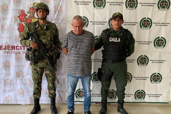Aldo Alcides Aponte Llanes, capturado por el Grupo Gaula de la Policía y tropas del Ejército Nacional.