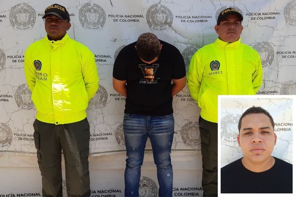 Diego Andrés Mercado González, capturado por la Policía Metropolitana de Santa Marta.