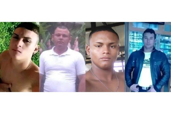 Henry Junior Romero Fernández, Ramón Antonio Perozo Reyes, Esteban Mendoza y Carlos Enrique Delgado, asesinados. 