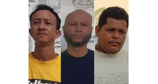 Estebin Jadir Montes, Claudio David Martínez Palencia y Ricardo Roberto Rodriguez Sandoval, capturados.