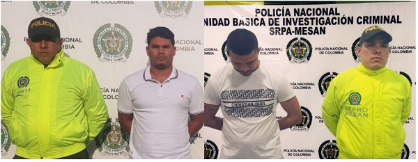Carlos Eduardo Linero De La Hoz y Alex Arturo Meléndez Betancourt, detenidos.