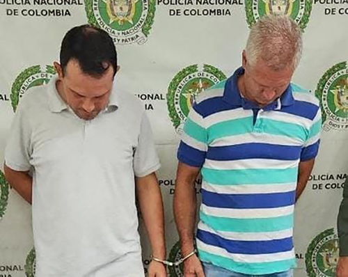 Carlos Carrascal y Leonardo Pérez, detenidos por personal de la Policía del Magdalena.