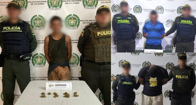 Los capturados por marihuana y cocaína en distintos municipios del departamento.